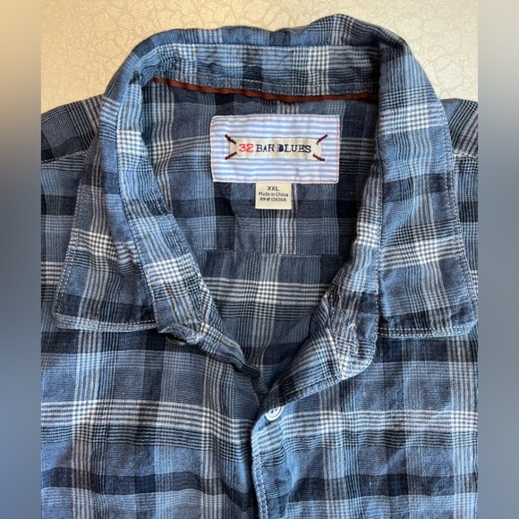 32 BAR BLUES | men’s button up shirt. Size: XXL - Picture 6 of 13